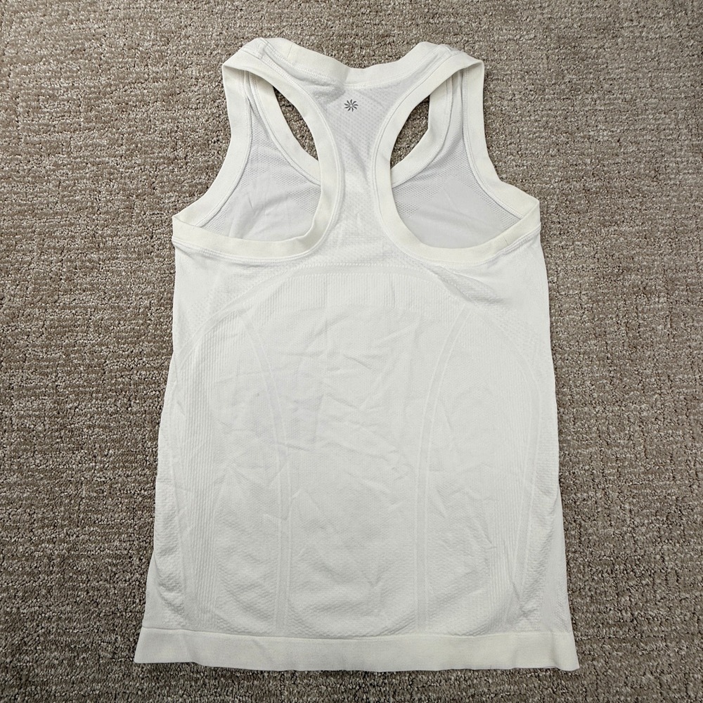 Athleta Tank Top Womens M Pink White Set of 2 Racerback Space Dye Mesh Athletic - Picture 9 of 12
